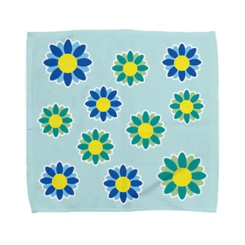 花柄グッズ 青&緑 Towel Handkerchief