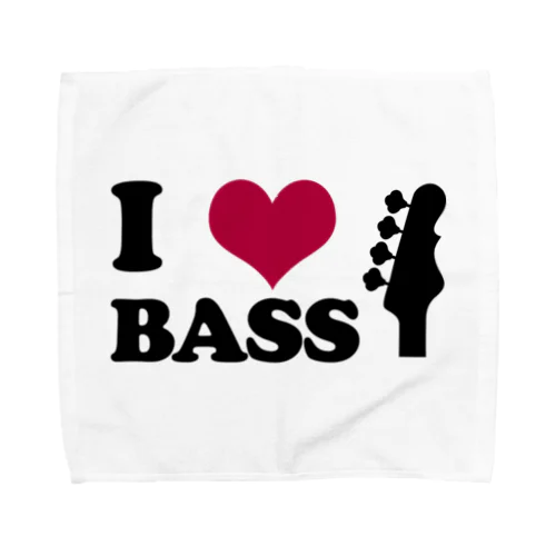 I LOVE BASS（BK） Towel Handkerchief