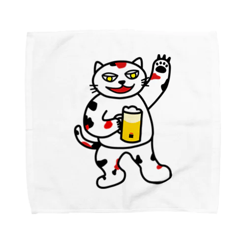 【前田デザイン室 ニャン-T プロジェクト】じゃみぃ飲んでるで〜！ Towel Handkerchief