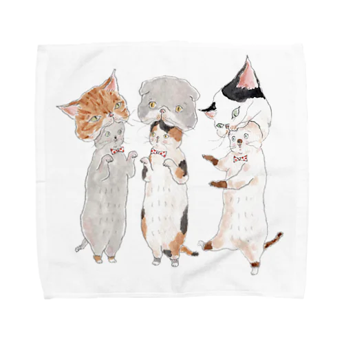 ねこがぶりにゃんこ Towel Handkerchief