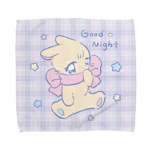 おやすみ（ピンク）Lsize Towel Handkerchief