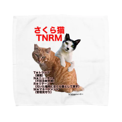 さくら猫チャンミーとココロ Towel Handkerchief