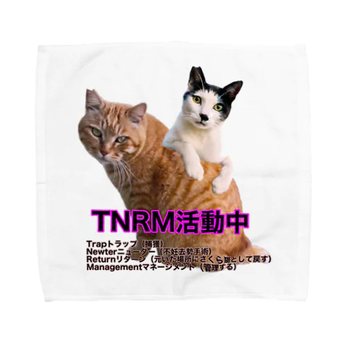 さくら猫チャンミーとココロ Towel Handkerchief