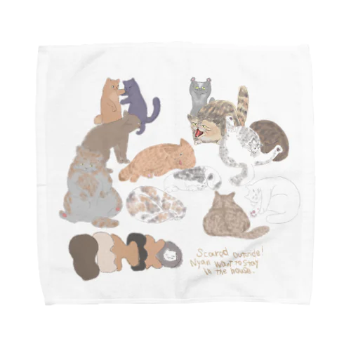 家に居たい猫 Towel Handkerchief