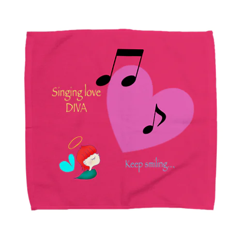 Singing love DIVA-Keep smiling- ピンク Towel Handkerchief