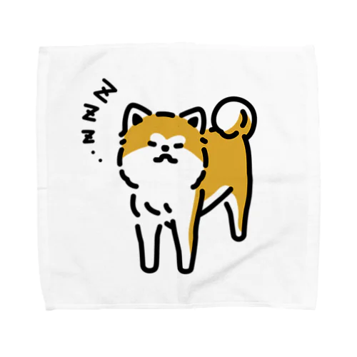 立ち寝秋田犬 Towel Handkerchief