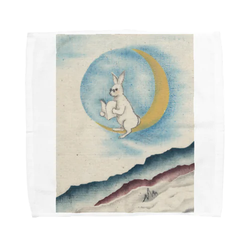 飄々ウサギ　本を読む Towel Handkerchief