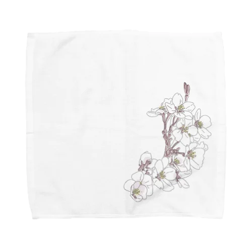 桜の線画 Towel Handkerchief