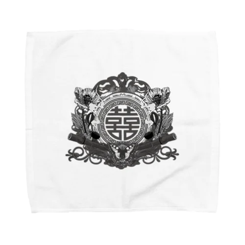 【白黒】幻想阿片中華紋 Towel Handkerchief