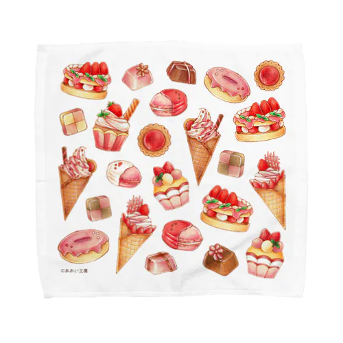 食べ物-いちごスイーツ- Towel Handkerchief