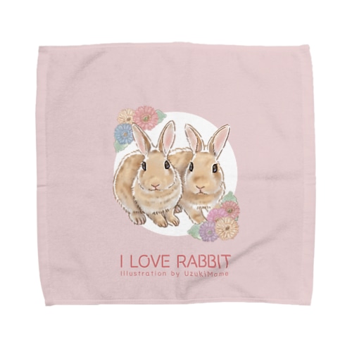 4：I LOVE RABBIT(ネザーランドドワーフ) Towel Handkerchief