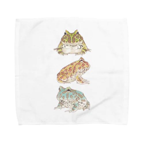 三連ベルツノガエル Towel Handkerchief