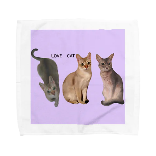 LOVE  CAT シンガプーラ&アビシニアン Towel Handkerchief