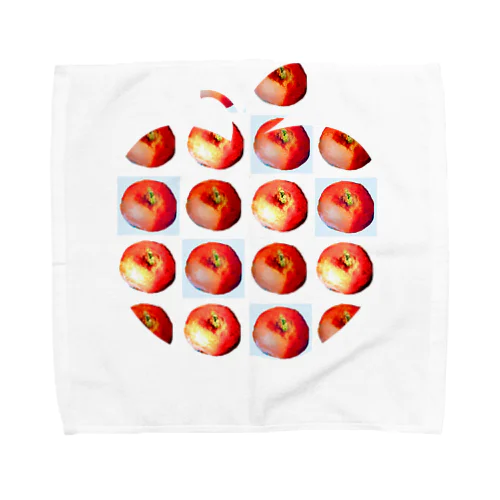 りんご リンゴ カラフル 水彩画 イラスト タオルハンカチ