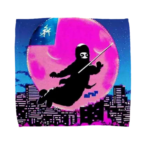 圧倒的芸術感の月夜の忍者★ Towel Handkerchief