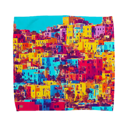 colorful houses Towel Handkerchief