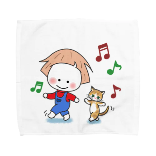 しろまる子ちゃんとニャン君 Towel Handkerchief