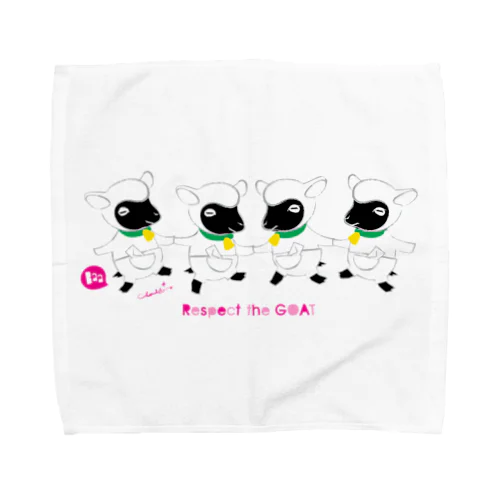 Respect the GOAT やぎさん おゆうぎ会 0592 黒ヤギ座 Towel Handkerchief