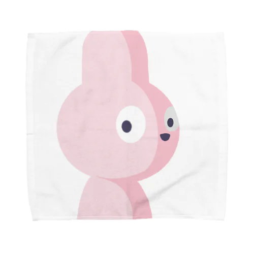 後ろにピンクのウサギ Towel Handkerchief