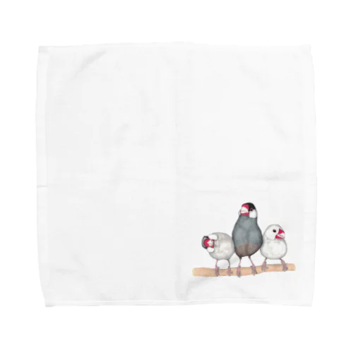[森図鑑] 三羽文鳥 Towel Handkerchief