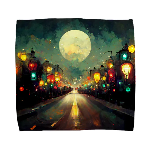 Moon & Lights / 月と街灯 タオルハンカチ