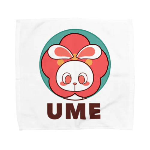 ぽっぷらうさぎ(UME・緑) Towel Handkerchief