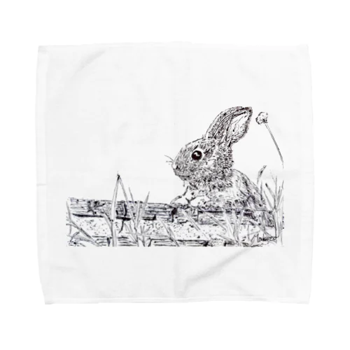 ひょっこりウサギ Towel Handkerchief