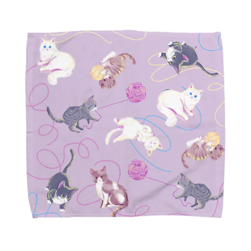 meow meow(purple) Towel Handkerchief