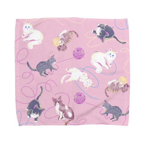 meow meow(pink) Towel Handkerchief