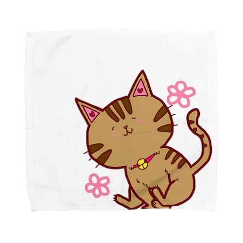 幸せシマにゃんこ Towel Handkerchief