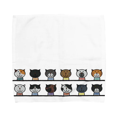 せいぞろいするねこ Towel Handkerchief