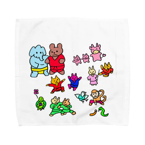 百獣羅漢練拳図 Towel Handkerchief