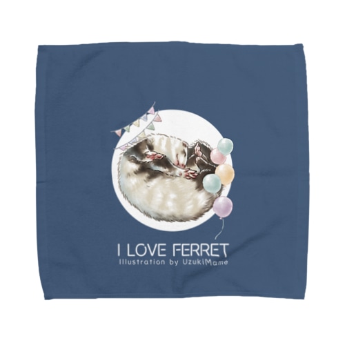 【No.15】I LOVE FERRET Towel Handkerchief