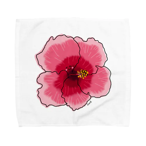 ピンクハイビスカス　Pink Hibiscus Towel Handkerchief