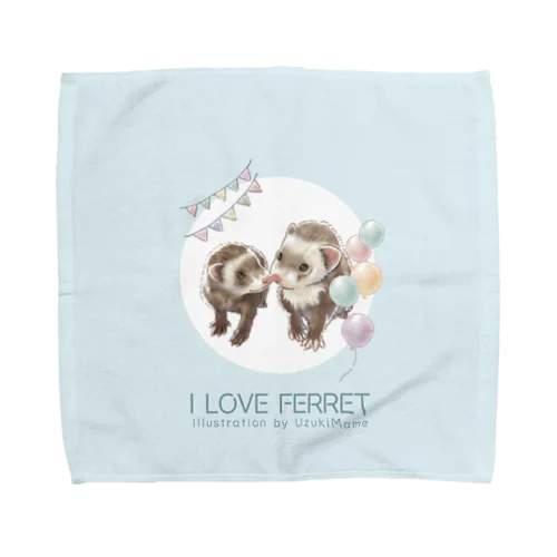 【No.16】I LOVE FERRET Towel Handkerchief