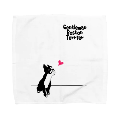 gentleman Boston terrier タオルハンカチ