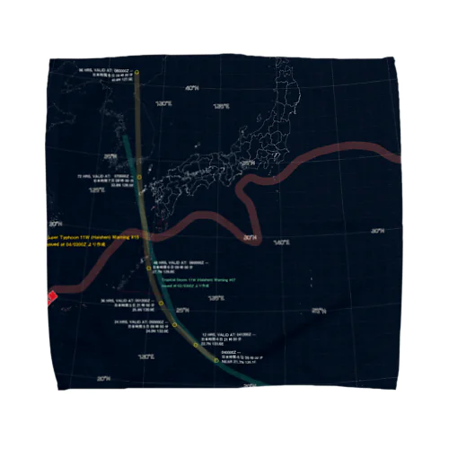 2022台風Typhoon進路図くんシリーズパイロット タオルハンカチ