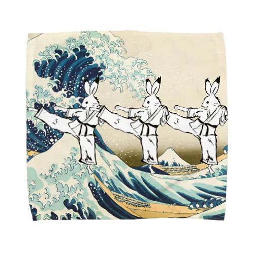 鳥獣戯画うさぎ✖︎空手✖︎浮世絵 Towel Handkerchief