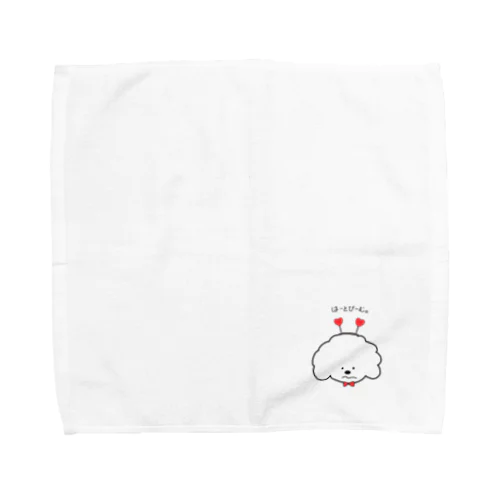 白プードルとカチューシャ Towel Handkerchief