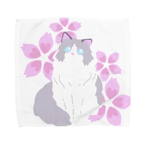 ラグドール×桜 Towel Handkerchief