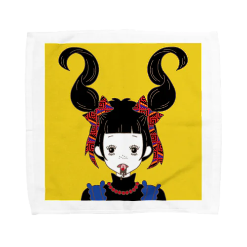 愛溶甘味配布日乙女　黒髪 Towel Handkerchief