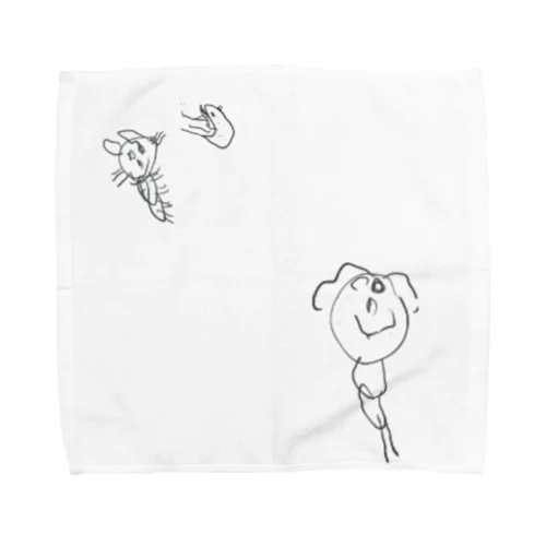 MUSUKOの絵［お母さんと猫と鼠］ Towel Handkerchief