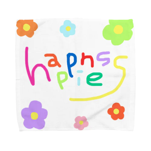 happiness お花 Towel Handkerchief