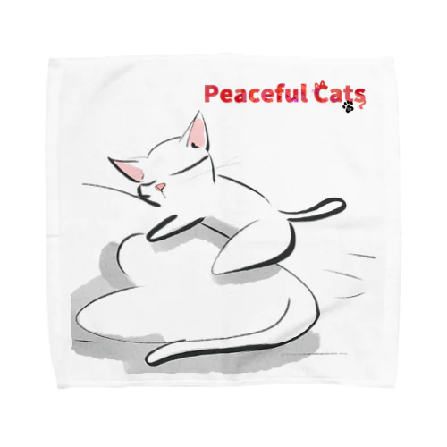 Peaceful Cats おやすみ Towel Handkerchief