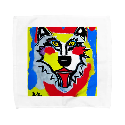 アートなオオカミ Towel Handkerchief