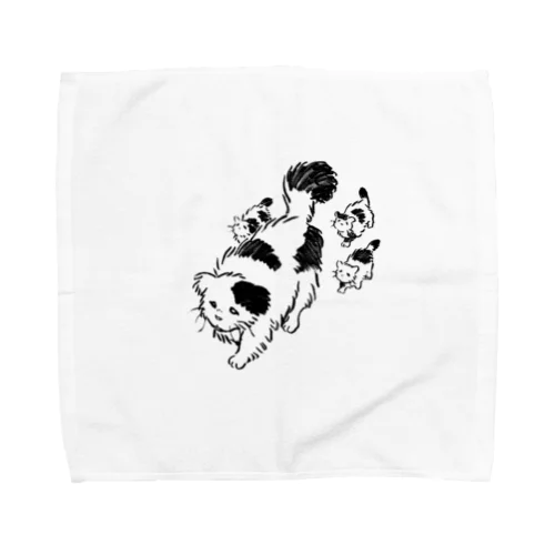 ノラ猫の親子のお引越し Towel Handkerchief