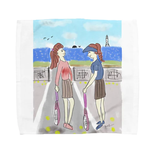 テニスラブペア Towel Handkerchief