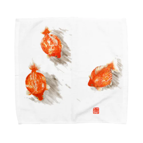 【金魚】　ピンポンパール　～『あのね、実は。。。』③～  Towel Handkerchief