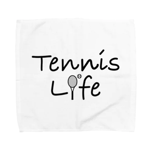 テニス・TENNIS・ライフ・筆記文字・アイテム・デザイン・ラケット・ガット・イラスト・スポーツ・Tシャツ・サーブ・男子・女子・かっこいい・かわいい・選手・画像・ボール・王子・応援 タオルハンカチ