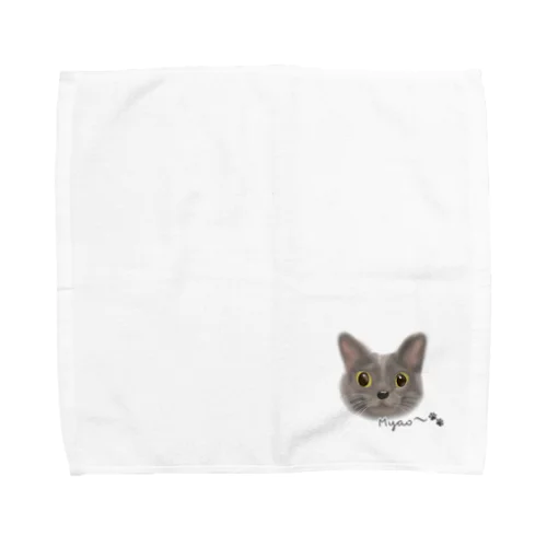 グレーのネコちゃん♡ Towel Handkerchief